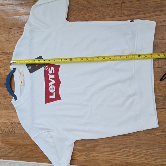 LEVI'S BRAND SIGNATURE WOMENS LONG SLEEVES WHITE SWEATSHIRT MEDIUM - Picture 13 of 15